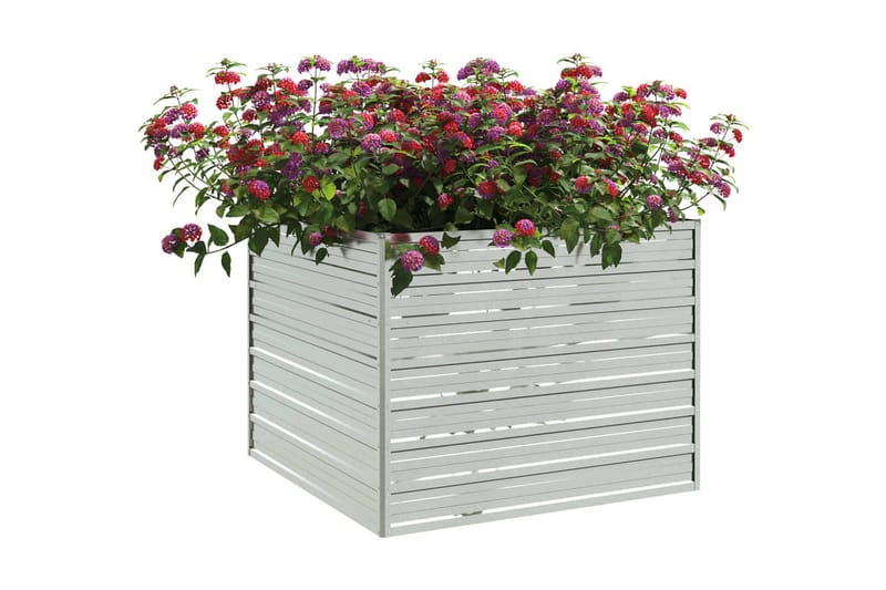 Odlingslåda upphöjd galvaniserat stål 100x100x77 cm silver - Silver - Utemöbler - Övrigt utemöbler - Tillbehör - Övriga trädgårdstillbehör