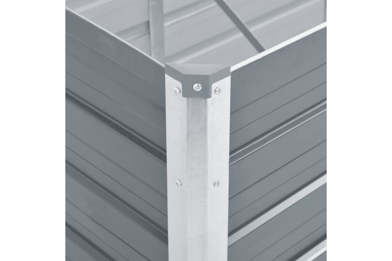 Odlingslåda upphöjd galvaniserat stål 100x40x77 cm grå - Grå - Övriga trädgårdstillbehör - Blomlåda