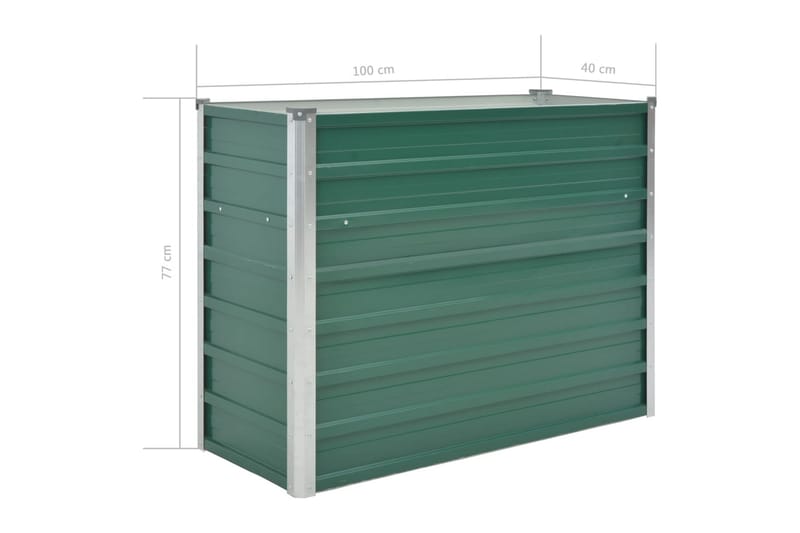 Odlingslåda upphöjd galvaniserat stål 100x40x77 cm grön - Grön - Utemöbler - Övrigt utemöbler - Tillbehör - Övriga trädgårdstillbehör