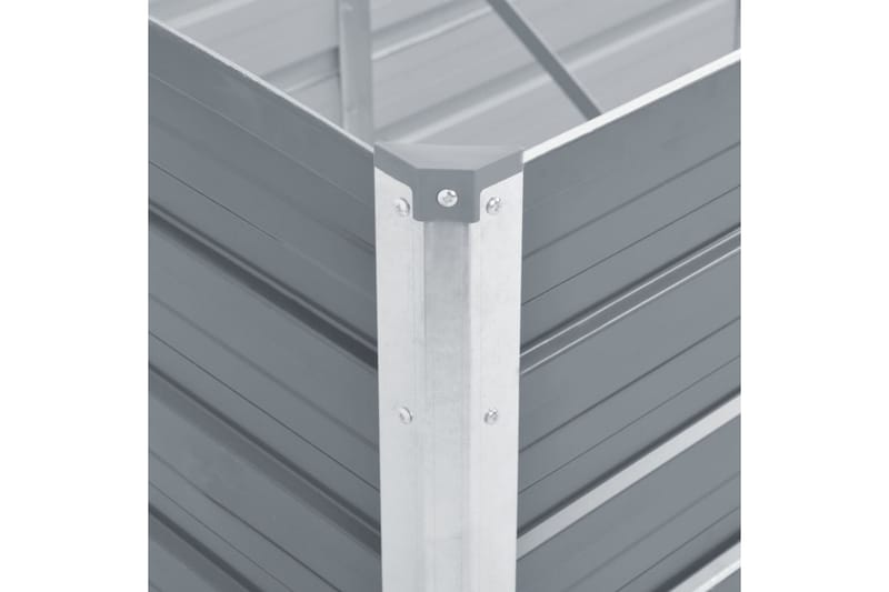 Odlingslåda upphöjd galvaniserat stål 129x129x77 cm grå - Grå - Övriga trädgårdstillbehör - Blomlåda