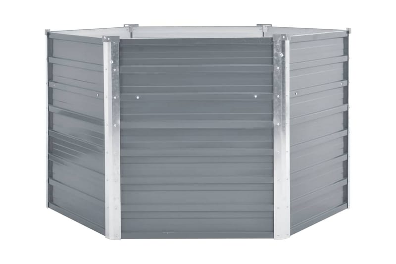 Odlingslåda upphöjd galvaniserat stål 129x129x77 cm grå - Grå - Utemöbler - Övrigt utemöbler - Tillbehör - Övriga trädgårdstillbehör
