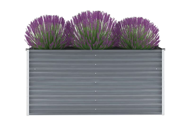Odlingslåda upphöjd galvaniserat stål 160x40x77 cm grå - Grå - Övriga trädgårdstillbehör - Blomlåda