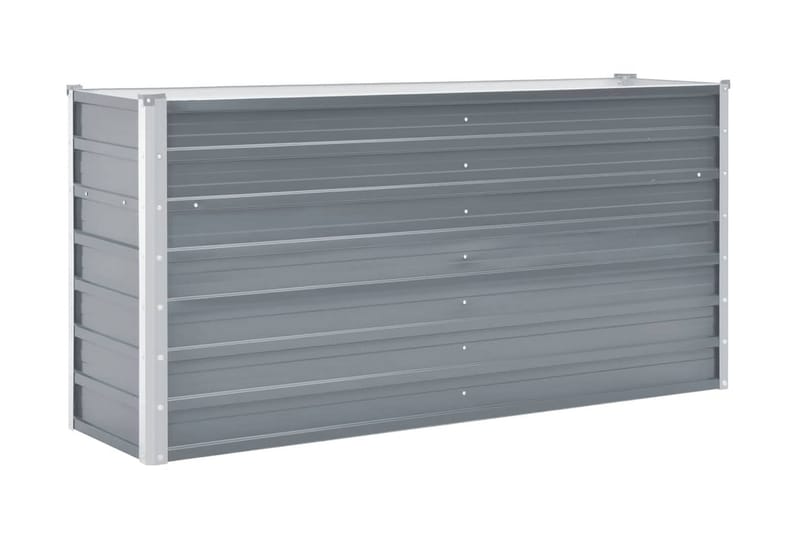 Odlingslåda upphöjd galvaniserat stål 160x40x77 cm grå - Grå - Utemöbler - Övrigt utemöbler - Tillbehör - Övriga trädgårdstillbehör