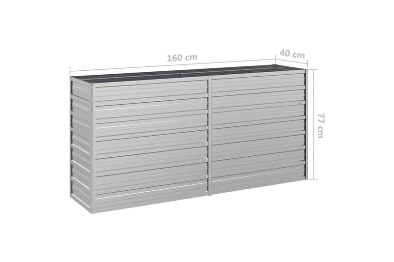 Odlingslåda upphöjd galvaniserat stål 160x40x77 cm silver - Silver - Utemöbler - Övrigt utemöbler - Tillbehör - Övriga trädgårdstillbehör