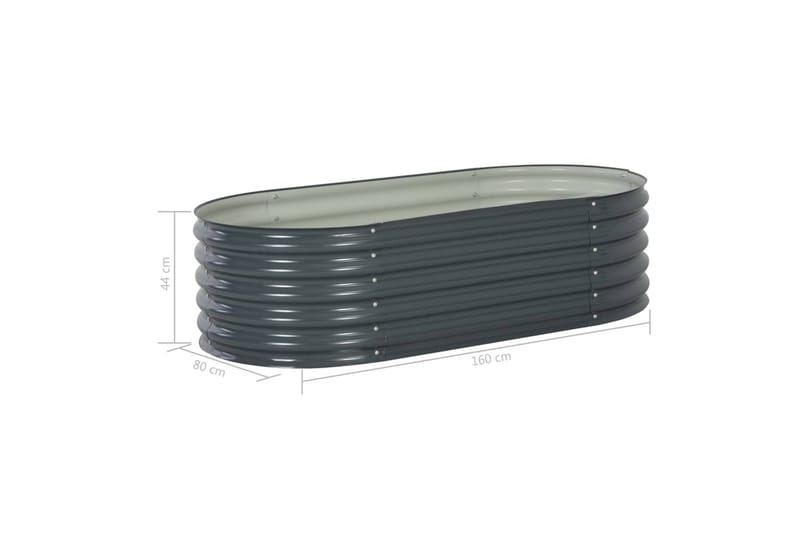 Odlingslåda upphöjd galvaniserat stål 160x80x44 cm grå - Grå - Utemöbler - Övrigt utemöbler - Tillbehör - Övriga trädgårdstillbehör