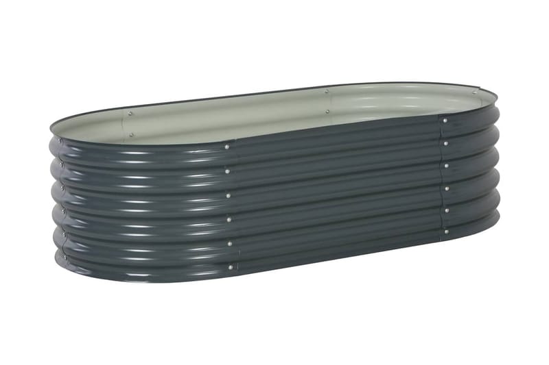 Odlingslåda upphöjd galvaniserat stål 160x80x44 cm grå - Grå - Utemöbler - Övrigt utemöbler - Tillbehör - Övriga trädgårdstillbehör