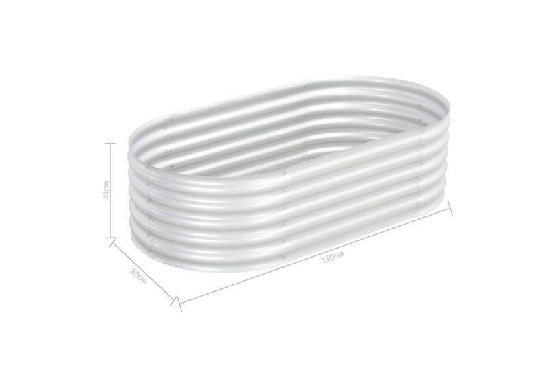 Odlingslåda upphöjd galvaniserat stål 160x80x44 cm silver - Silver - Utemöbler - Övrigt utemöbler - Tillbehör - Övriga trädgårdstillbehör