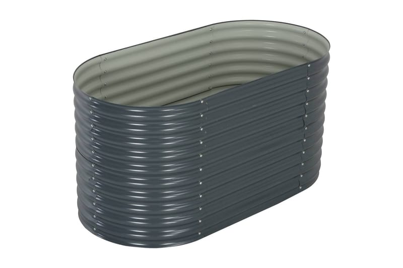 Odlingslåda upphöjd galvaniserat stål 160x80x81 cm grå - Grå - Utemöbler - Övrigt utemöbler - Tillbehör - Övriga trädgårdstillbehör