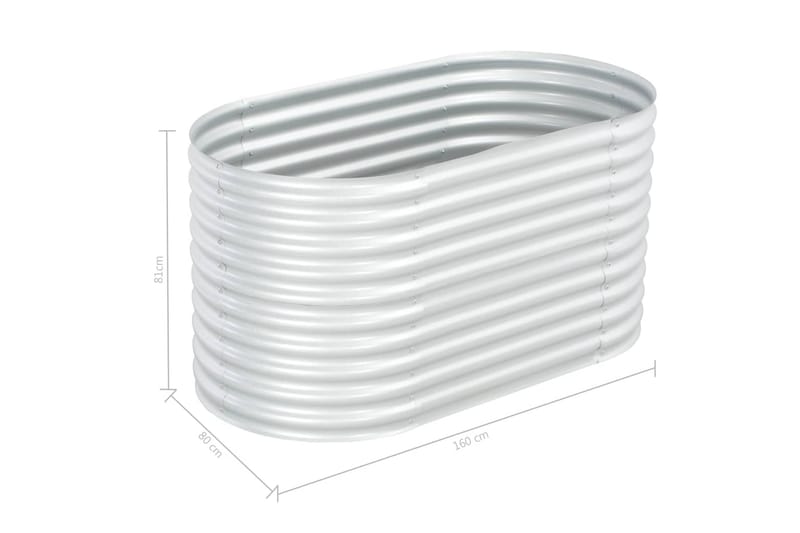 Odlingslåda upphöjd galvaniserat stål 160x80x81 cm silver - Silver - Utemöbler - Övrigt utemöbler - Tillbehör - Övriga trädgårdstillbehör
