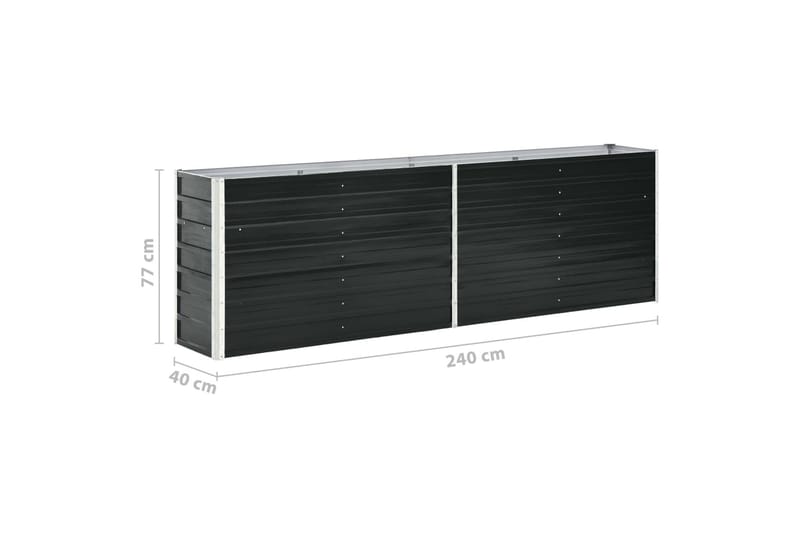 Odlingslåda upphöjd galvaniserat stål 240x40x77 cm antracit - Grå - Utemöbler - Övrigt utemöbler - Tillbehör - Övriga trädgårdstillbehör