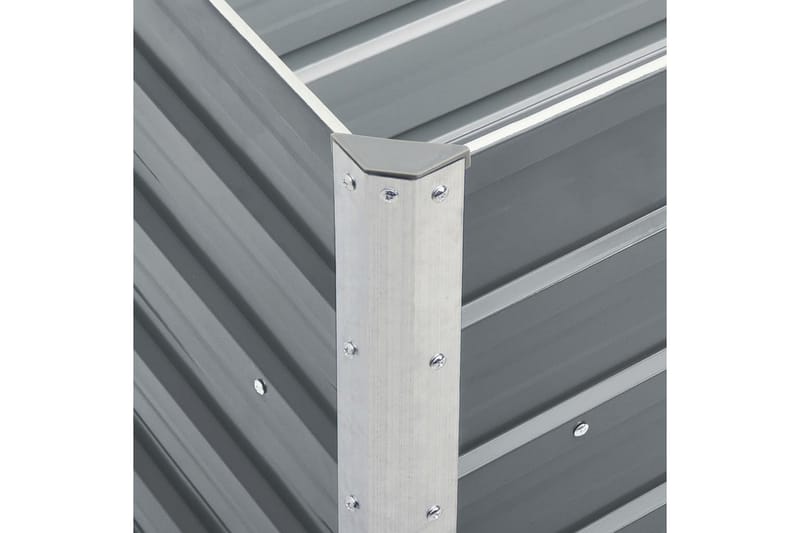 Odlingslåda upphöjd galvaniserat stål 240x40x77 cm grå - Grå - Övriga trädgårdstillbehör - Blomlåda