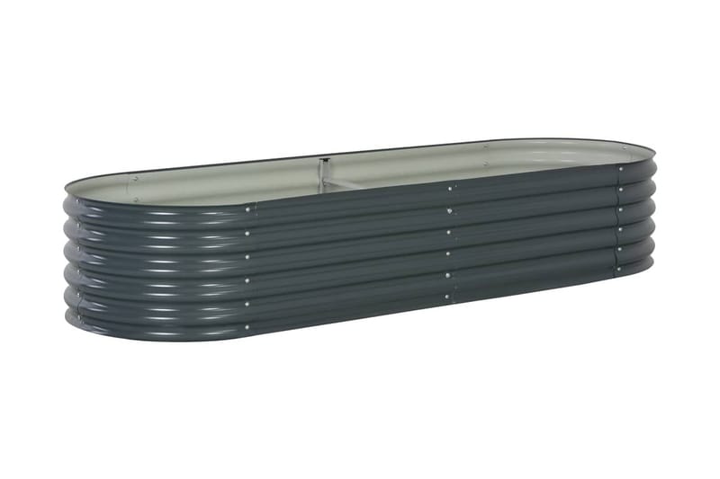 Odlingslåda upphöjd galvaniserat stål 240x80x44 cm grå - Grå - Utemöbler - Övrigt utemöbler - Tillbehör - Övriga trädgårdstillbehör