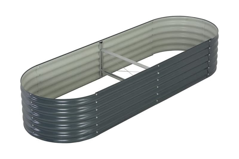 Odlingslåda upphöjd galvaniserat stål 240x80x44 cm grå - Grå - Utemöbler - Övrigt utemöbler - Tillbehör - Övriga trädgårdstillbehör