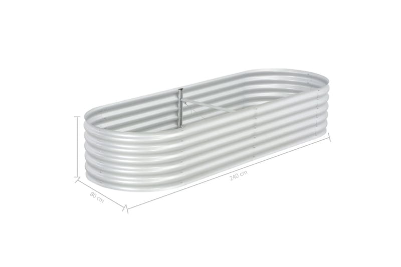 Odlingslåda upphöjd galvaniserat stål 240x80x44 cm silver - Silver - Utemöbler - Övrigt utemöbler - Tillbehör - Övriga trädgårdstillbehör