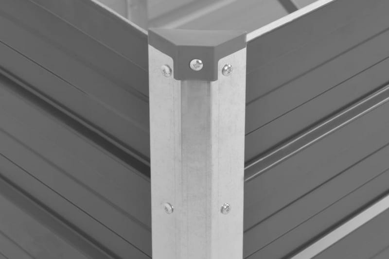 Odlingslåda upphöjd galvaniserat stål 240x80x45 cm grå - Grå - Övriga trädgårdstillbehör - Blomlåda