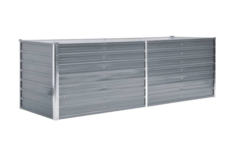 Odlingslåda upphöjd galvaniserat stål 240x80x77 cm grå - Grå - Utemöbler - Övrigt utemöbler - Tillbehör - Övriga trädgårdstillbehör