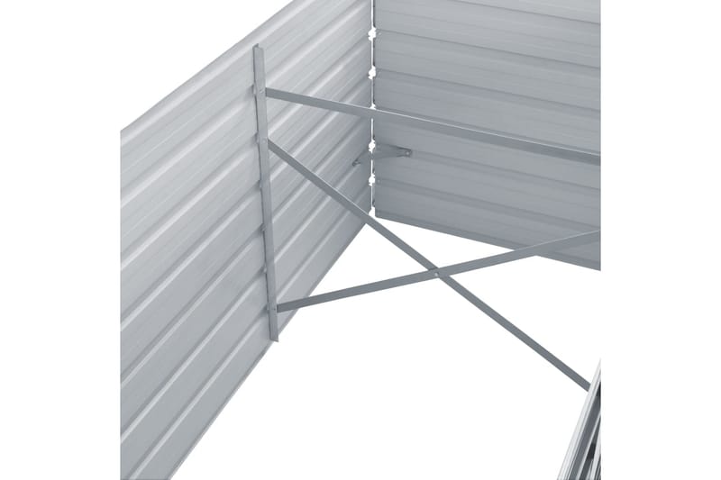 Odlingslåda upphöjd galvaniserat stål 240x80x77 cm grå - Grå - Utemöbler - Övrigt utemöbler - Tillbehör - Övriga trädgårdstillbehör