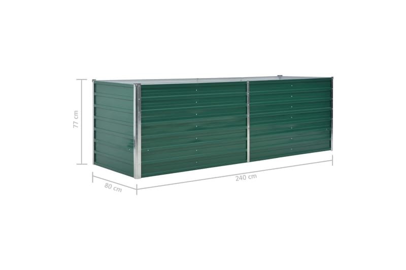 Odlingslåda upphöjd galvaniserat stål 240x80x77 cm grön - Grön - Utemöbler - Övrigt utemöbler - Tillbehör - Övriga trädgårdstillbehör