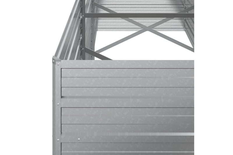 Odlingslåda upphöjd galvaniserat stål 240x80x77 cm silver - Silver - Utemöbler - Övrigt utemöbler - Tillbehör - Övriga trädgårdstillbehör