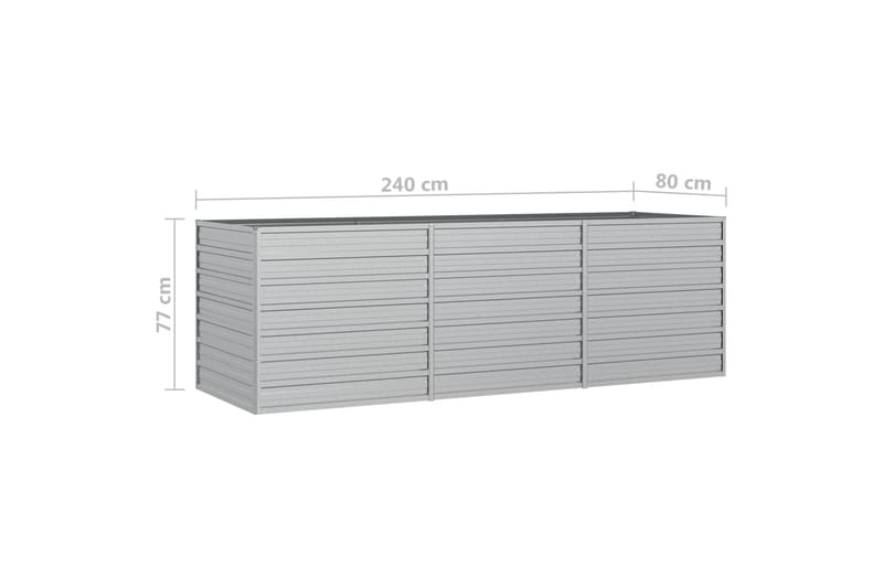 Odlingslåda upphöjd galvaniserat stål 240x80x77 cm silver - Silver - Utemöbler - Övrigt utemöbler - Tillbehör - Övriga trädgårdstillbehör