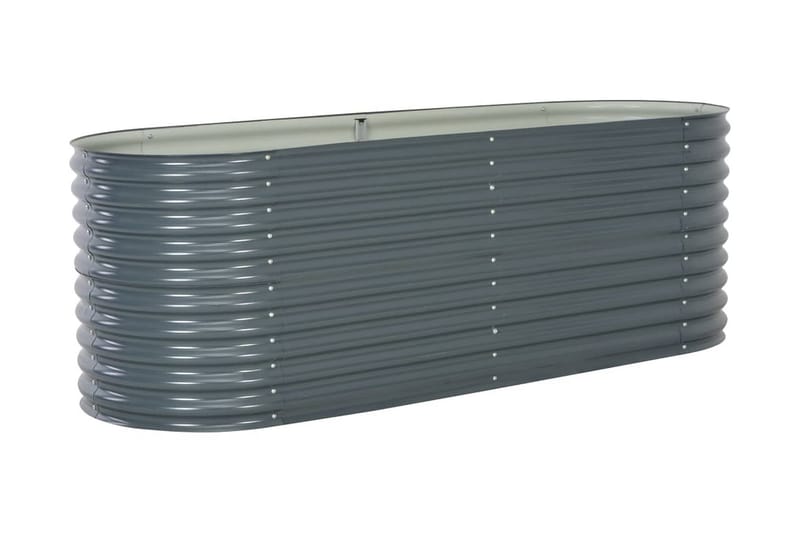 Odlingslåda upphöjd galvaniserat stål 240x80x81 cm grå - Grå - Utemöbler - Övrigt utemöbler - Tillbehör - Övriga trädgårdstillbehör