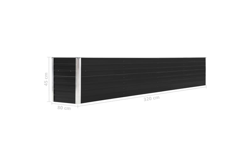 Odlingslåda upphöjd galvaniserat stål 320x40x45 cm antracit - Grå - Utemöbler - Övrigt utemöbler - Tillbehör - Övriga trädgårdstillbehör