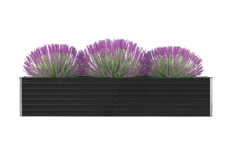 Odlingslåda upphöjd galvaniserat stål 320x40x45 cm antracit - Grå - Utemöbler - Övrigt utemöbler - Tillbehör - Övriga trädgårdstillbehör