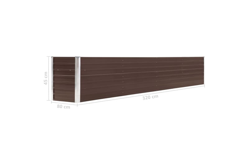 Odlingslåda upphöjd galvaniserat stål 320x40x45 cm brun - Brun - Utemöbler - Övrigt utemöbler - Tillbehör - Övriga trädgårdstillbehör