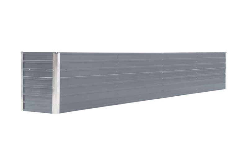 Odlingslåda upphöjd galvaniserat stål 320x40x45 cm grå - Grå - Övriga trädgårdstillbehör - Blomlåda