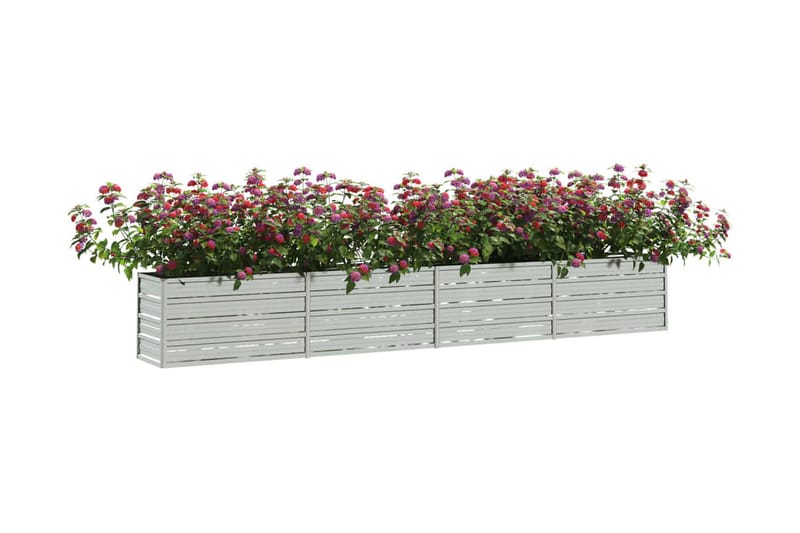 Odlingslåda upphöjd galvaniserat stål 320x40x45 cm silver - Silver - Utemöbler - Övrigt utemöbler - Tillbehör - Övriga trädgårdstillbehör