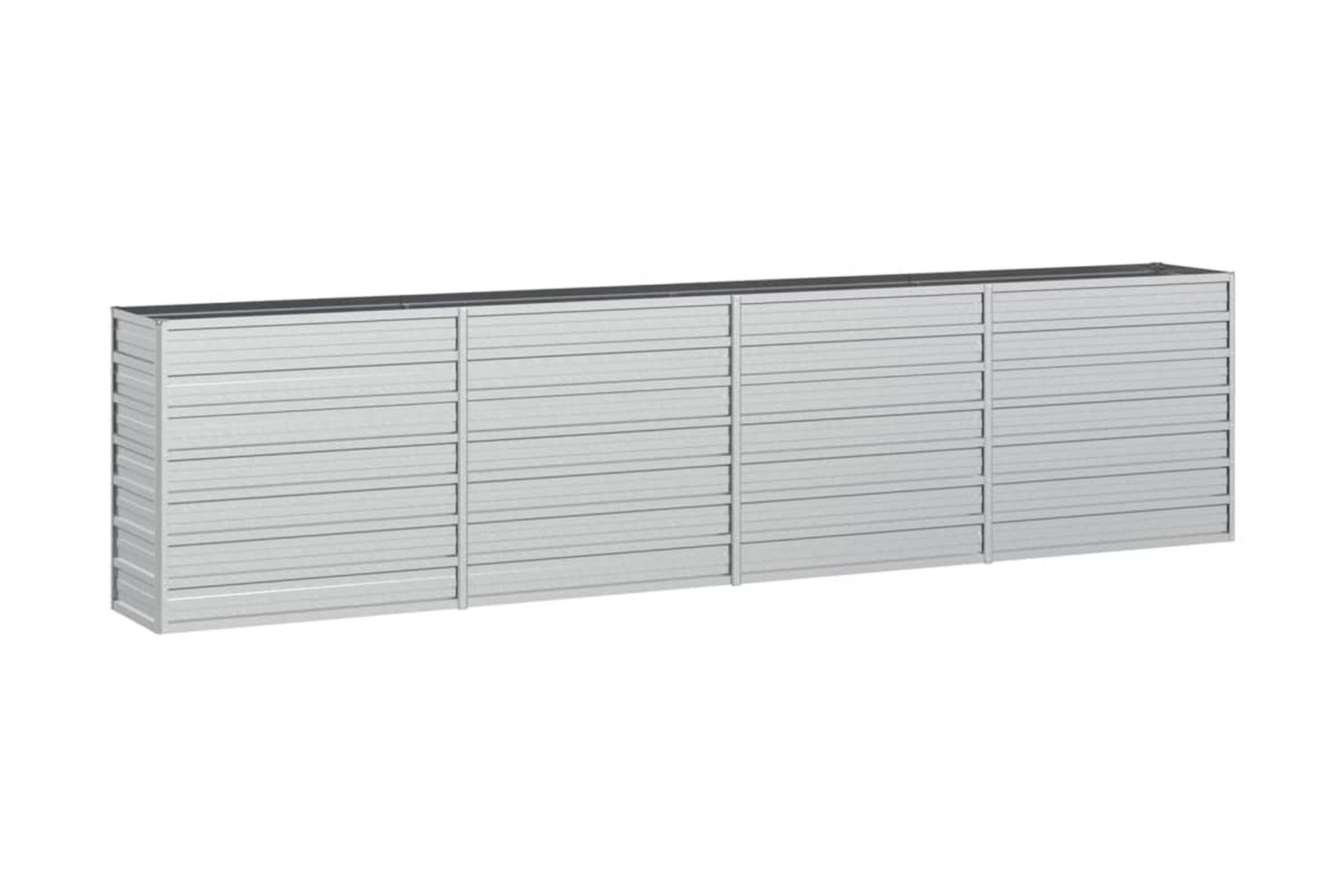 Odlingslåda upphöjd galvaniserat stål 320x40x77 cm silver - Silver - Utemöbler - Övrigt utemöbler - Tillbehör - Övriga trädgårdstillbehör