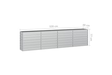 Odlingslåda upphöjd galvaniserat stål 320x40x77 cm silver - Silver - Utemöbler - Övrigt utemöbler - Tillbehör - Övriga trädgårdstillbehör