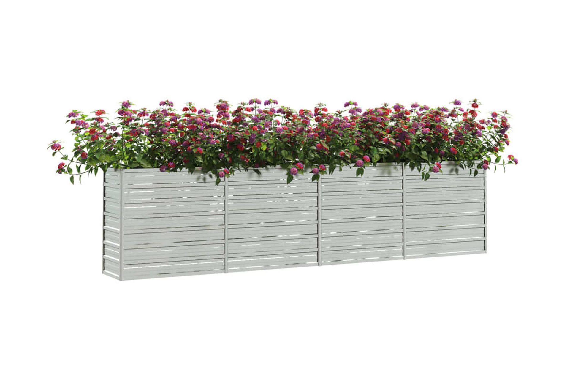 Odlingslåda upphöjd galvaniserat stål 320x40x77 cm silver - Silver - Utemöbler - Övrigt utemöbler - Tillbehör - Övriga trädgårdstillbehör