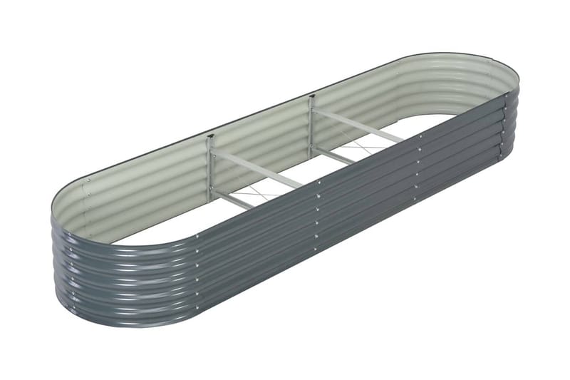 Odlingslåda upphöjd galvaniserat stål 320x80x44 cm grå - Grå - Utemöbler - Övrigt utemöbler - Tillbehör - Övriga trädgårdstillbehör