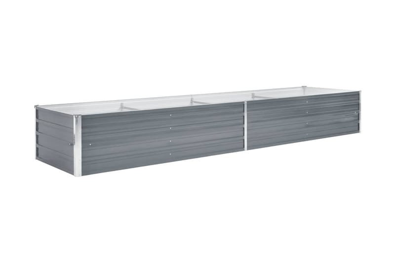 Odlingslåda upphöjd galvaniserat stål 320x80x45 cm grå - Grå - Utemöbler - Övrigt utemöbler - Tillbehör - Övriga trädgårdstillbehör