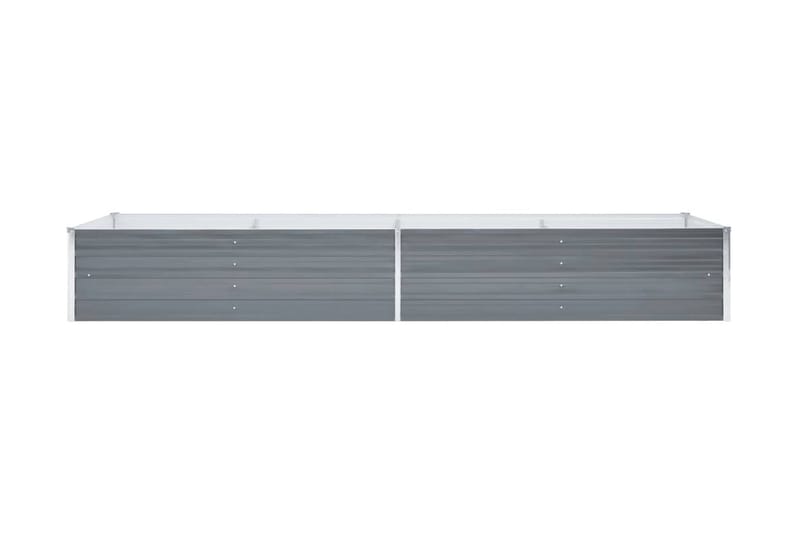 Odlingslåda upphöjd galvaniserat stål 320x80x45 cm grå - Grå - Övriga trädgårdstillbehör - Blomlåda