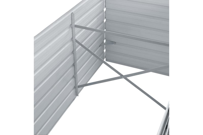 Odlingslåda upphöjd galvaniserat stål 320x80x45 cm grå - Grå - Utemöbler - Övrigt utemöbler - Tillbehör - Övriga trädgårdstillbehör