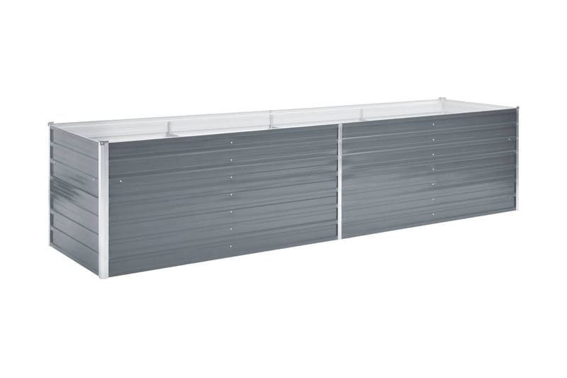 Odlingslåda upphöjd galvaniserat stål 320x80x77 cm grå - Grå - Utemöbler - Övrigt utemöbler - Tillbehör - Övriga trädgårdstillbehör