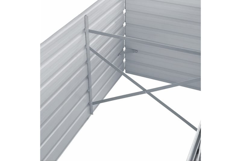 Odlingslåda upphöjd galvaniserat stål 320x80x77 cm grå - Grå - Utemöbler - Övrigt utemöbler - Tillbehör - Övriga trädgårdstillbehör