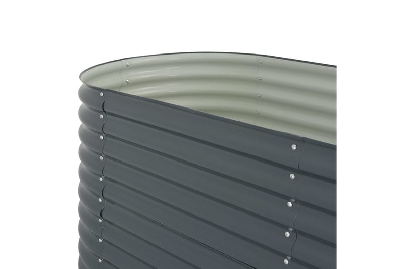 Odlingslåda upphöjd galvaniserat stål 320x80x81 cm grå - Grå - Utemöbler - Övrigt utemöbler - Tillbehör - Övriga trädgårdstillbehör
