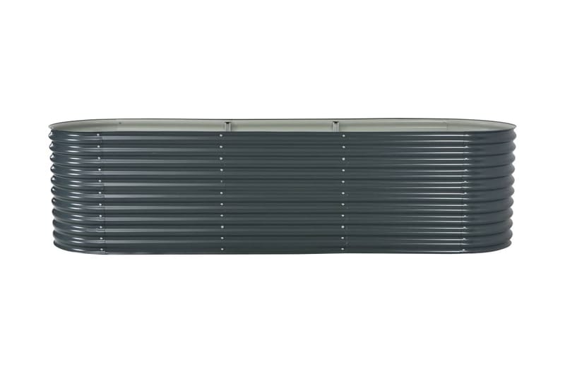 Odlingslåda upphöjd galvaniserat stål 320x80x81 cm grå - Grå - Utemöbler - Övrigt utemöbler - Tillbehör - Övriga trädgårdstillbehör