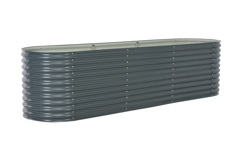 Odlingslåda upphöjd galvaniserat stål 320x80x81 cm grå - Grå - Utemöbler - Övrigt utemöbler - Tillbehör - Övriga trädgårdstillbehör