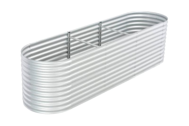 Odlingslåda upphöjd galvaniserat stål 320x80x81 cm silver - Silver - Utemöbler - Övrigt utemöbler - Tillbehör - Övriga trädgårdstillbehör