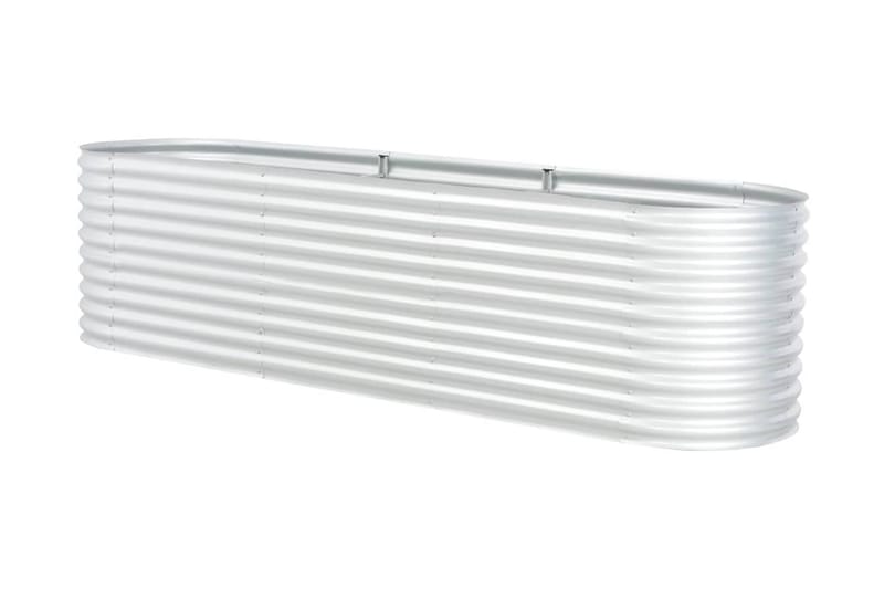 Odlingslåda upphöjd galvaniserat stål 320x80x81 cm silver - Silver - Utemöbler - Övrigt utemöbler - Tillbehör - Övriga trädgårdstillbehör