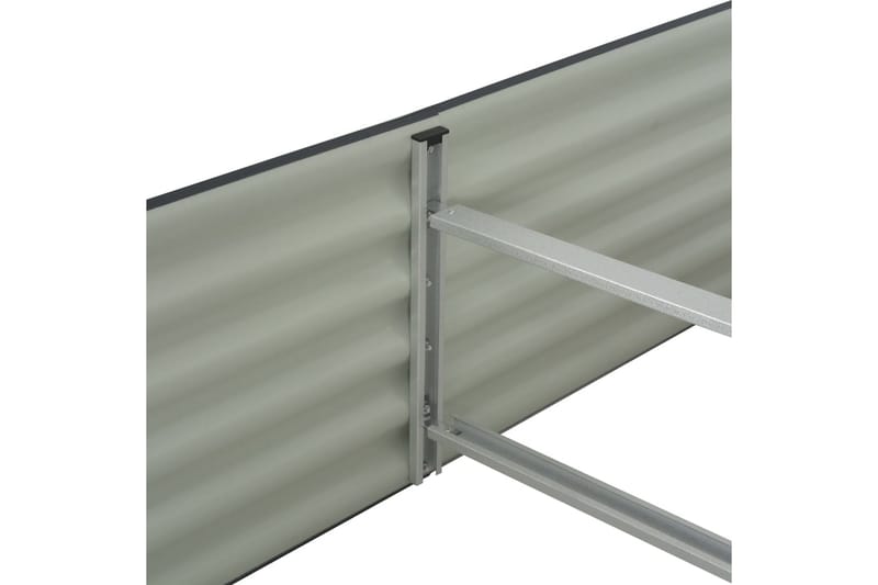 Odlingslåda upphöjd galvaniserat stål 400x80x44 cm grå - Grå - Utemöbler - Övrigt utemöbler - Tillbehör - Övriga trädgårdstillbehör