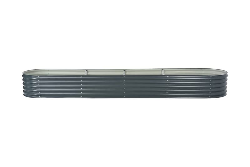 Odlingslåda upphöjd galvaniserat stål 400x80x44 cm grå - Grå - Utemöbler - Övrigt utemöbler - Tillbehör - Övriga trädgårdstillbehör