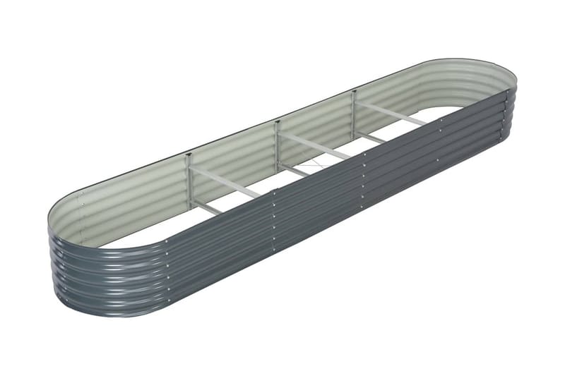 Odlingslåda upphöjd galvaniserat stål 400x80x44 cm grå - Grå - Utemöbler - Övrigt utemöbler - Tillbehör - Övriga trädgårdstillbehör