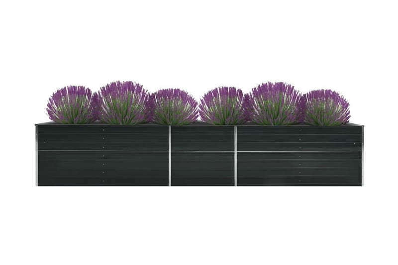 Odlingslåda upphöjd galvaniserat stål 400x80x45 cm antracit - Grå - Utemöbler - Övrigt utemöbler - Tillbehör - Övriga trädgårdstillbehör