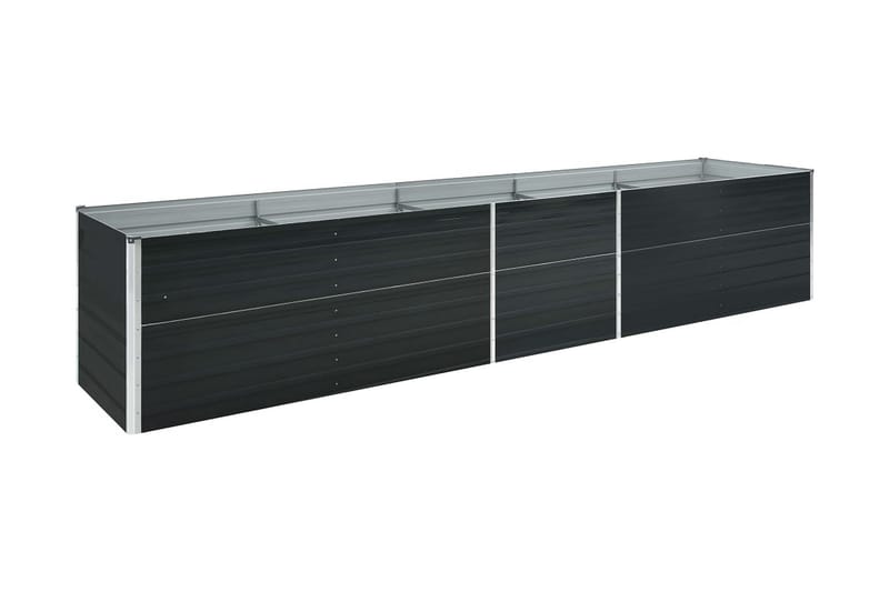 Odlingslåda upphöjd galvaniserat stål 400x80x45 cm antracit - Grå - Övriga trädgårdstillbehör - Blomlåda