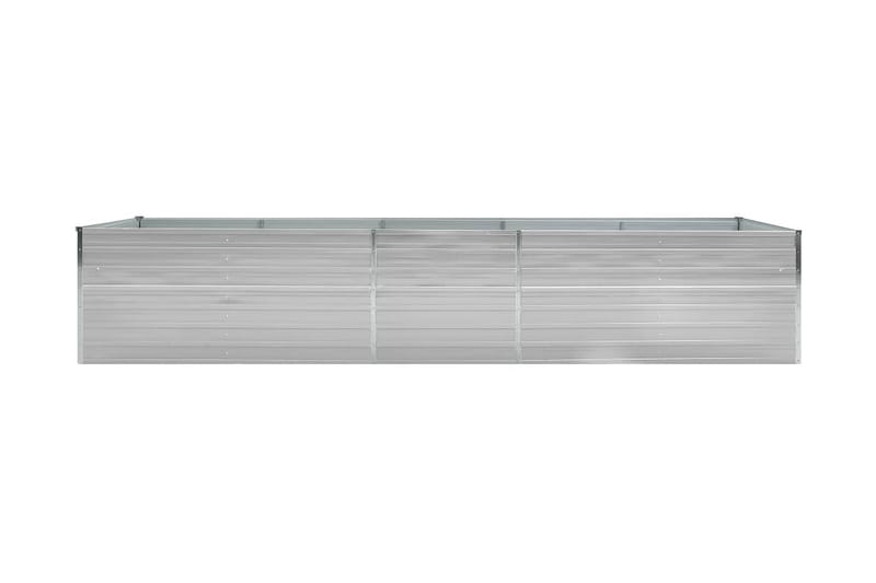 Odlingslåda upphöjd galvaniserat stål 400x80x45 cm grå - Grå - Övriga trädgårdstillbehör - Blomlåda